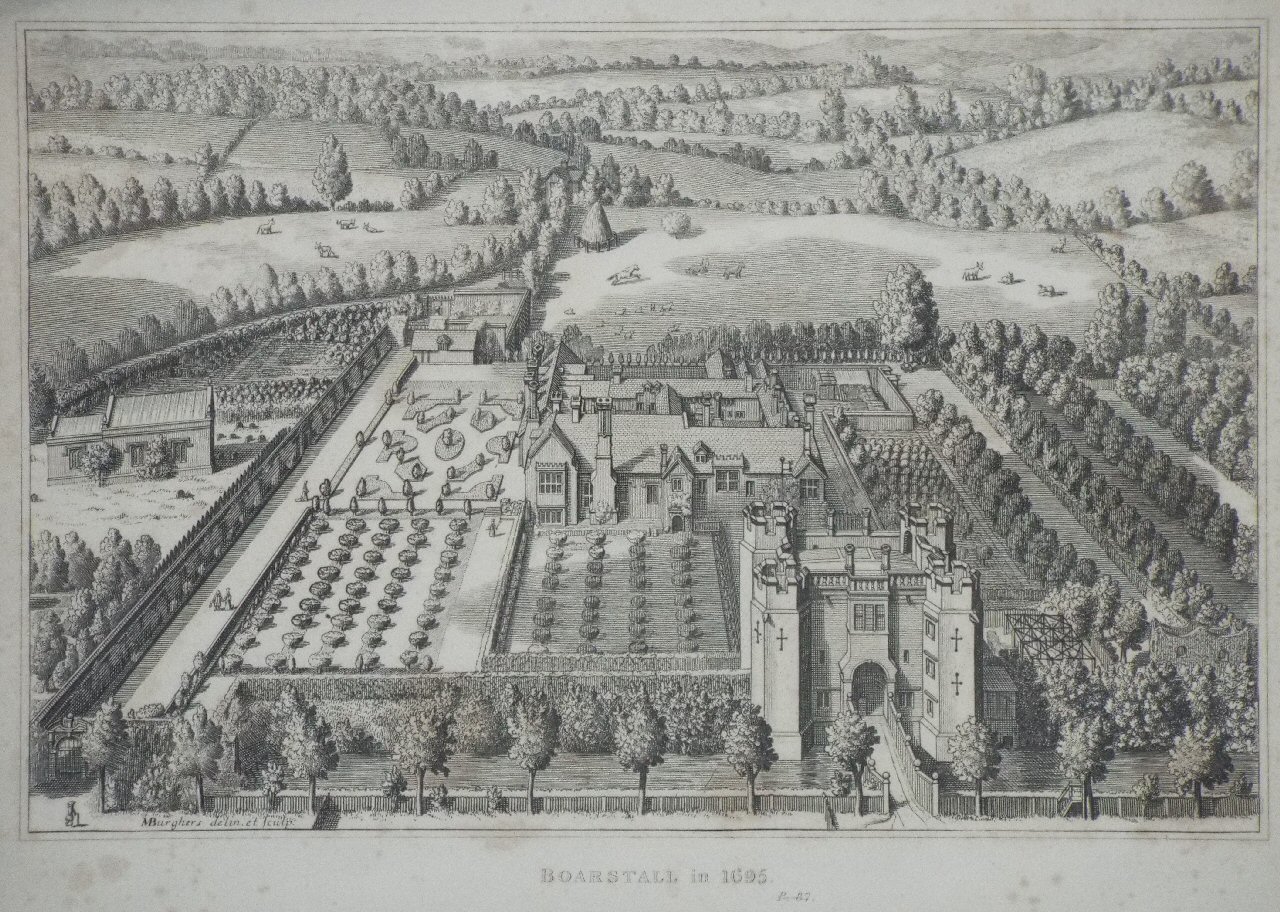 Print - Boarstall in 1695.